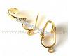 Earclip, gold-plated, pierced look with loop, 1 pair