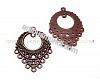 Drop, zinc alloy, antiqued cooper finish, 33x25mm teardrop, 11 l