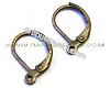 Earwire copper plated leverback, 16x10mm.