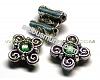 Spacer, antiqued silver-plated pewter with Swarovski® crystal, e