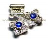 Spacer, antiqued silver-plated pewter with Swarovski® crystal, e