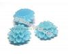 Blue frosted acryl flower 20mm., 1pcs.