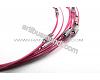 Lt pink coated steel wire with clasp, 1 pcs