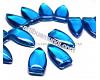 Blue glass triangle bead 25x14mm., 1pcs.