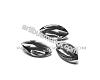 Grey acrylic rice bead, 15x7mm., 1pcs.