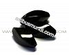 Keturbriaunis suktas juodas agatas, 30x13mm.,1 vnt.