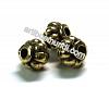 Bead, lead-safe copper-coated plastic with antiqued gold-color f