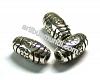 Bead, lead-safe copper-coated plastic with antiqued silver-color