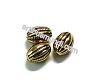 Bead, lead-safe copper-coated plastic with antiqued gold-color f
