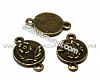 Ant. brass col. floral link 17x11mm., 1pcs.
