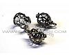 Black pl. charm small cage 16x10mm., 1pcs