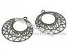 Drop, Lazer Lace™, lead-safe silver-plated brass,