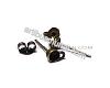 Ant. brass colour earring setting 3.4mm setting 2pcs.