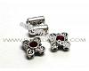 Spacer, antiqued silver-plated pewter with Swarovski® crystal, e