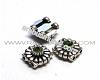 Spacer, antiqued silver-plated pewter with Swarovski® crystal