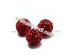 Bead with red rhinestones 10mm, 1pcs