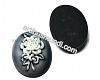 Cameo grey with flower II 30x40mm, 1pcs.