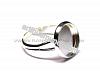 Ring, silver-plated brass, for 12mm cabochon, adjustable size