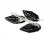 Black pl. charm leaf 16x8mm., 1pcs