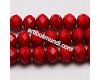 Rondel crimson, glass 6x4mm, 1pcs