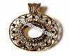 Cabochon setting, antiqued gold-plated, 60x57mm oval
