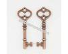 Ant. copper key charm 60x21mm, 1pcs.