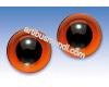 Rudos stiklinės akys 10mm., 1 pora