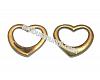 Ant. brass heart pendant 1 25x22mm., 1pcs.