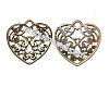 Ant. brass heart pendant 3 27x26mm, 1pcs.