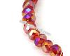 Rondel red clear AB, glass 6x4mm, 1pcs