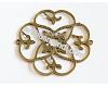 Ant. brass col. floral link 46x43mm., 1pcs.