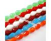 Dark red imitation Jade beads, faceted drop, 6x4mm, 1 pcs